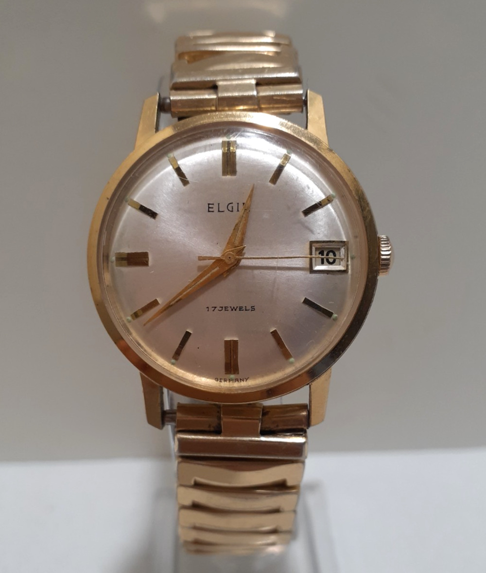 Vintage Elgin Men's Watch 17 Jewel Germany Manual Wind Up